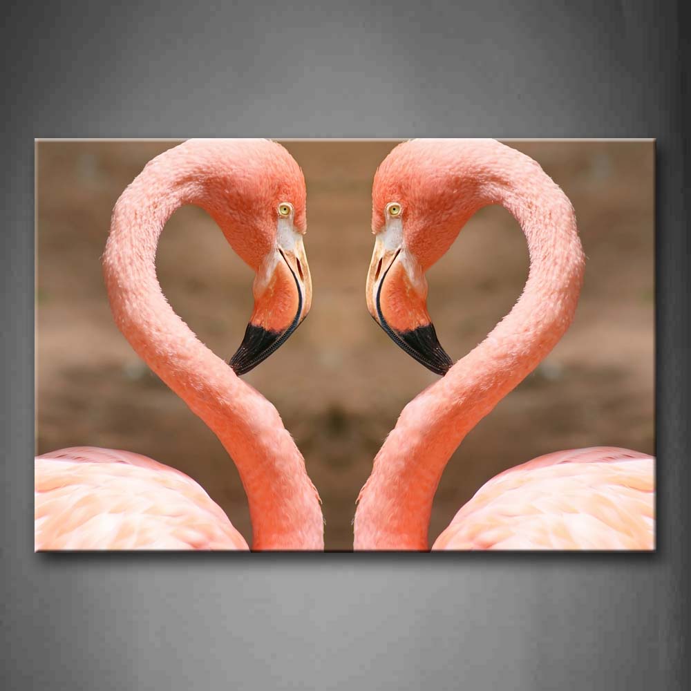 Two Flamingos Make Up A Heart Wall Art Painting The Picture Print On Canvas Animal Pictures For Home Decor Decoration Gift 