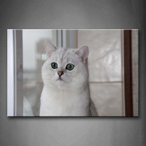 White Cat Sit And Stare At Front Wall Art Painting The Picture Print On Canvas Animal Pictures For Home Decor Decoration Gift 