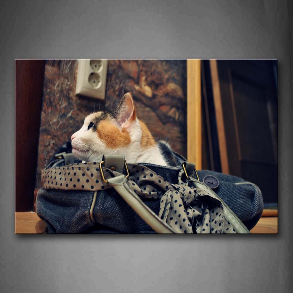 Cat In Blue Bag Wall Art Painting The Picture Print On Canvas Animal Pictures For Home Decor Decoration Gift 