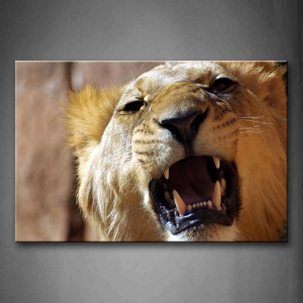 Lion Open Mouth  Wall Art Painting The Picture Print On Canvas Animal Pictures For Home Decor Decoration Gift 