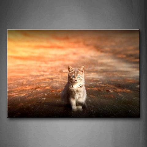 Cat Sit On Orange Land Wall Art Painting Pictures Print On Canvas Animal The Picture For Home Modern Decoration 