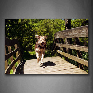 Beagle Run On Wood Bridge Wall Art Painting Pictures Print On Canvas Animal The Picture For Home Modern Decoration 