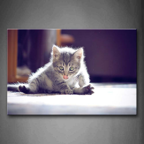 Cat Sit On Carpet Light Wall Art Painting Pictures Print On Canvas Animal The Picture For Home Modern Decoration 