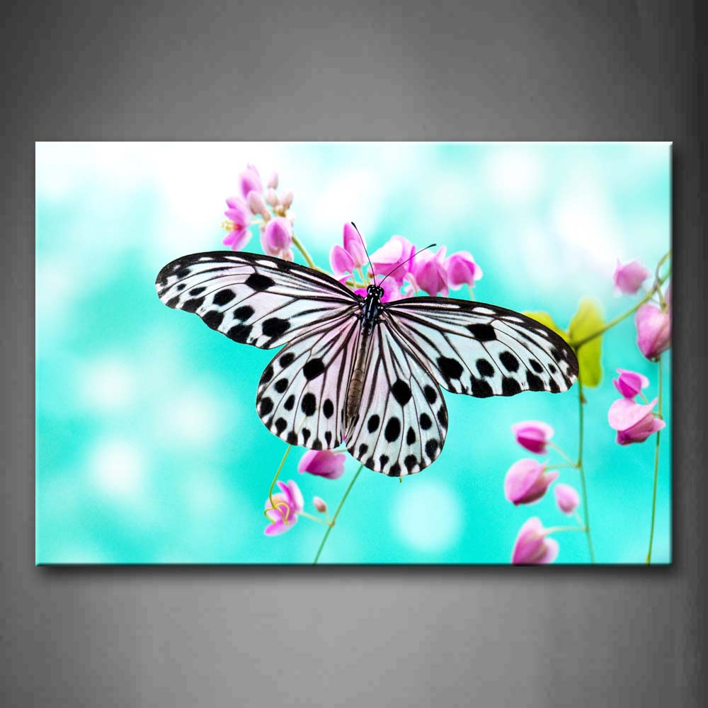 Butterfly Stand On Pink Flower Wall Art Painting The Picture Print On Canvas Animal Pictures For Home Decor Decoration Gift 