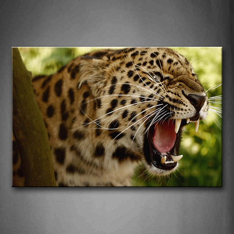 Jaguar Head Open Mouth  Wall Art Painting Pictures Print On Canvas Animal The Picture For Home Modern Decoration 