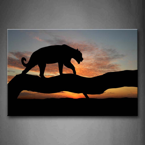 Lion Walk On Branch At Sunset Wall Art Painting The Picture Print On Canvas Animal Pictures For Home Decor Decoration Gift 