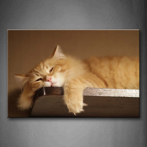 Yellow Cat Bend Over Desk Wall Art Painting Pictures Print On Canvas Animal The Picture For Home Modern Decoration 