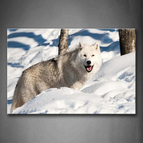 Wolf Stop On Snowfield Tree Wall Art Painting The Picture Print On Canvas Animal Pictures For Home Decor Decoration Gift 