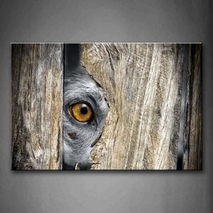 Dog Hide In Wood Only Reveal Eye Wall Art Painting Pictures Print On Canvas Animal The Picture For Home Modern Decoration 