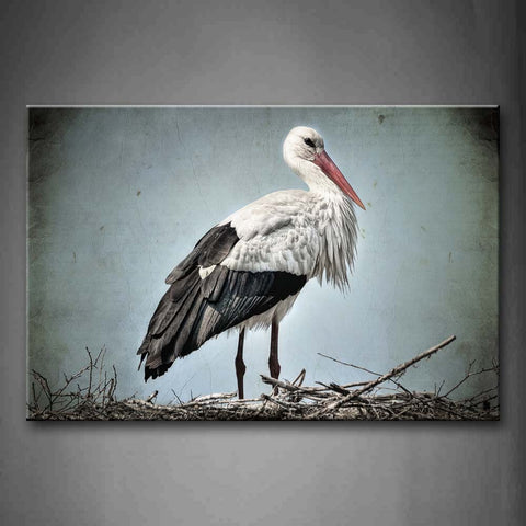 Stork Stand In Nest Wall Art Painting The Picture Print On Canvas Animal Pictures For Home Decor Decoration Gift 