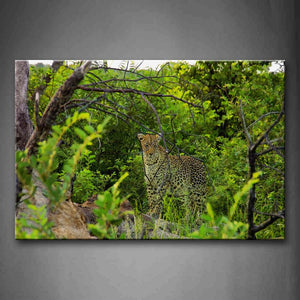 Leopard Stand In Bush  Green Wall Art Painting The Picture Print On Canvas Animal Pictures For Home Decor Decoration Gift 