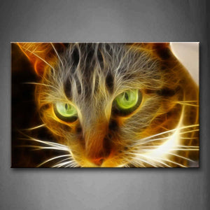 Artistic Cat Head Portrait Wall Art Painting Pictures Print On Canvas Animal The Picture For Home Modern Decoration 