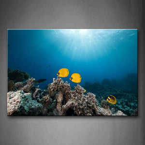 The Bottom Of Sea Yellow Fish Wall Art Painting Pictures Print On Canvas Animal The Picture For Home Modern Decoration 