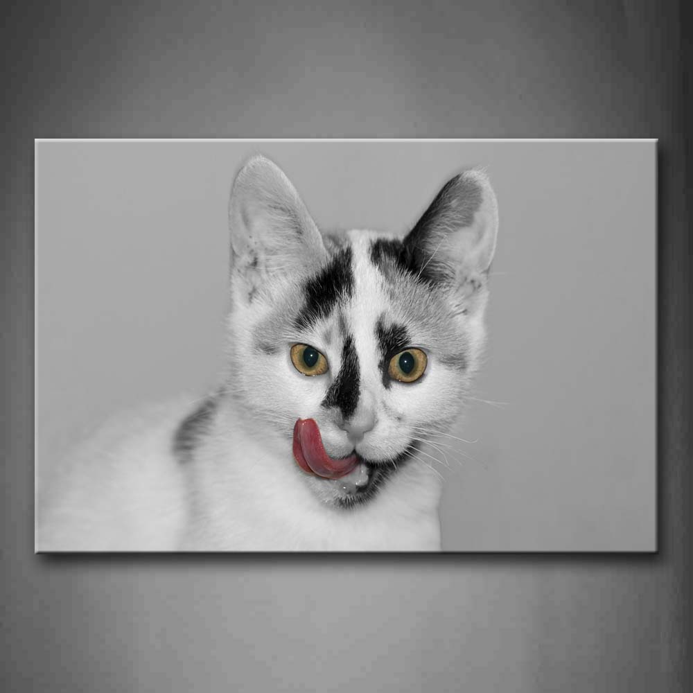 Cat Portrait Tongue Wall Art Painting The Picture Print On Canvas Animal Pictures For Home Decor Decoration Gift 