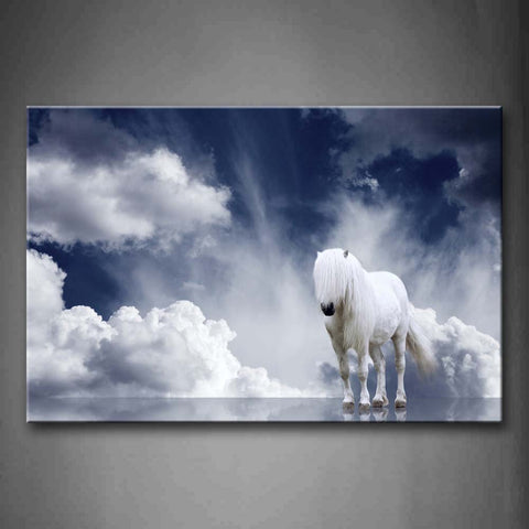 White Horse Cloud Ice Wall Art Painting The Picture Print On Canvas Animal Pictures For Home Decor Decoration Gift 