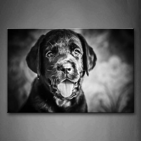 Black And White Black Dog Portrait  Wall Art Painting Pictures Print On Canvas Animal The Picture For Home Modern Decoration 