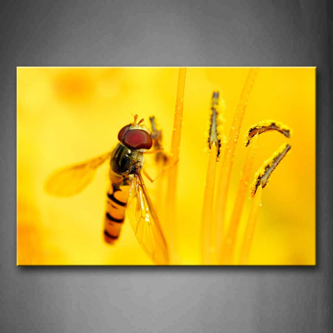 Insect Stop On Yellow Flower Wall Art Painting The Picture Print On Canvas Animal Pictures For Home Decor Decoration Gift 