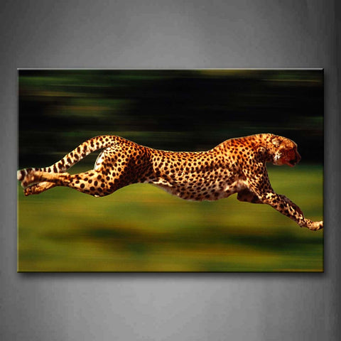 Cheetah Running Over Grassland Speed Wall Art Painting The Picture Print On Canvas Animal Pictures For Home Decor Decoration Gift 