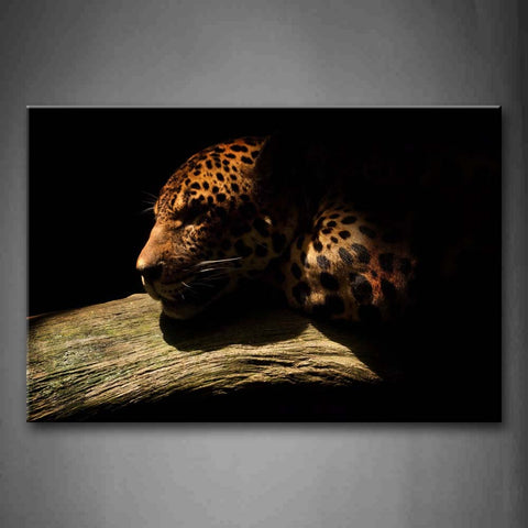 Leopard Grovel On Wood At Night Wall Art Painting The Picture Print On Canvas Animal Pictures For Home Decor Decoration Gift 