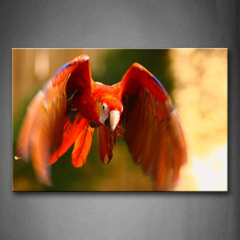 Orange Macaw Is Flying Portrait Wall Art Painting The Picture Print On Canvas Animal Pictures For Home Decor Decoration Gift 