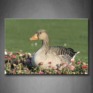 Duck Sit On Pink Anthemy Near Lake Wall Art Painting The Picture Print On Canvas Animal Pictures For Home Decor Decoration Gift 