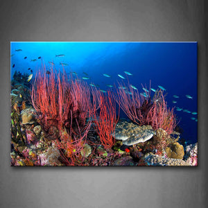 Blue Bottom Of Sea Scenery Colorful Fishes Wall Art Painting The Picture Print On Canvas Animal Pictures For Home Decor Decoration Gift 