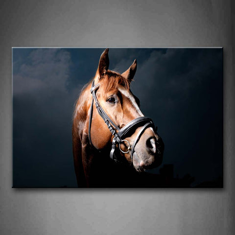 Horse Head At Night Portrait Wall Art Painting The Picture Print On Canvas Animal Pictures For Home Decor Decoration Gift 