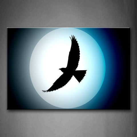 Artistic Hawk Fly Under Bright Moon Wall Art Painting The Picture Print On Canvas Animal Pictures For Home Decor Decoration Gift 