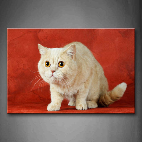 Cute Cat Sit In Pink Background Wall Art Painting The Picture Print On Canvas Animal Pictures For Home Decor Decoration Gift 