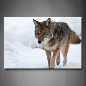 Wolf Walk On Snowfield Wall Art Painting The Picture Print On Canvas Animal Pictures For Home Decor Decoration Gift 