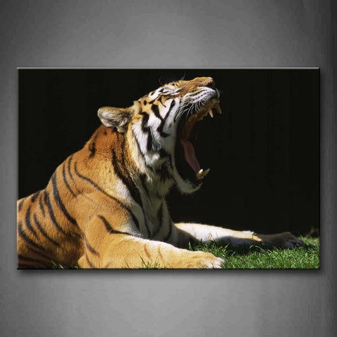 Tiger Sit On Grass Howl Wall Art Painting The Picture Print On Canvas Animal Pictures For Home Decor Decoration Gift 