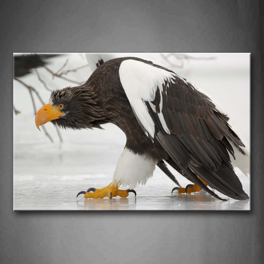 Eagle Walk On Ice  Wall Art Painting The Picture Print On Canvas Animal Pictures For Home Decor Decoration Gift 