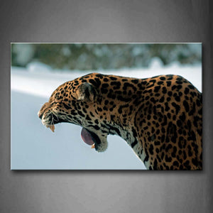 Leopard Howl On Snowfield Wall Art Painting The Picture Print On Canvas Animal Pictures For Home Decor Decoration Gift 