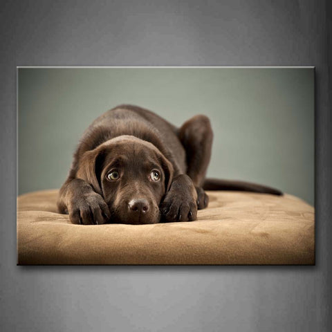 Brown  Dog Bend Over On Yellow Blanket Wall Art Painting The Picture Print On Canvas Animal Pictures For Home Decor Decoration Gift 