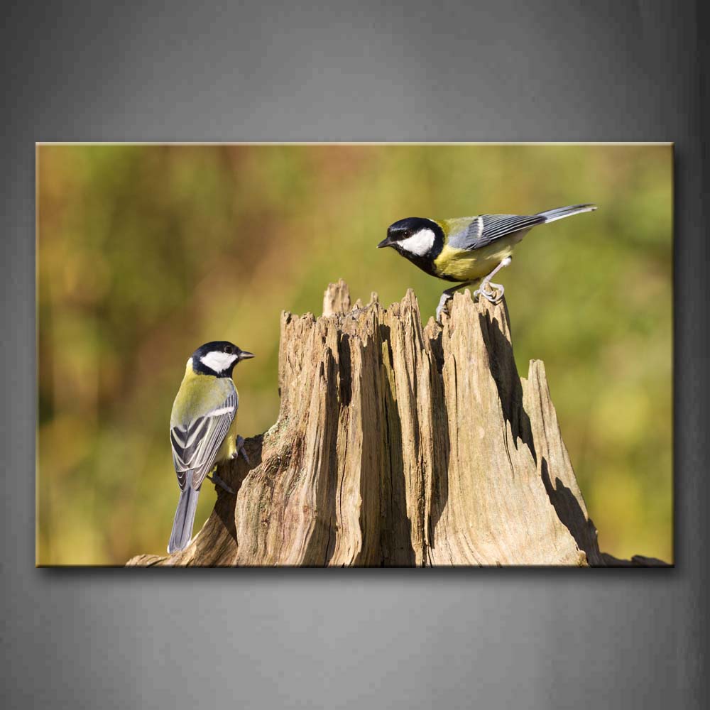 Two Birds Stand On Rotten Trunk Wall Art Painting The Picture Print On Canvas Animal Pictures For Home Decor Decoration Gift 