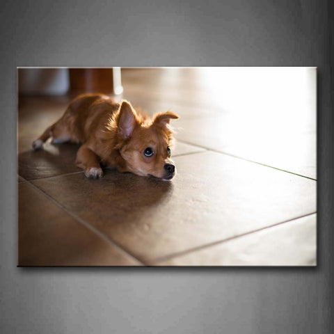 Puppy Bend Over On Floor  Wall Art Painting The Picture Print On Canvas Animal Pictures For Home Decor Decoration Gift 