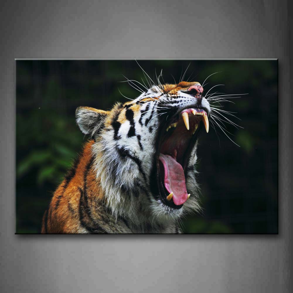 Tiger Head Howl Portrait Wall Art Painting Pictures Print On Canvas Animal The Picture For Home Modern Decoration 