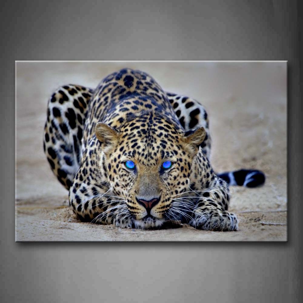 Leopard Crawl On Mud Land Wall Art Painting The Picture Print On Canvas Animal Pictures For Home Decor Decoration Gift 