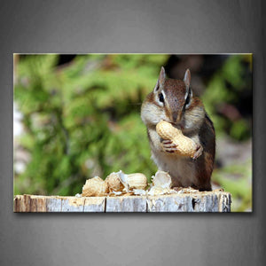 Chipmunk Eat Peanut On Deadman Wall Art Painting The Picture Print On Canvas Animal Pictures For Home Decor Decoration Gift 