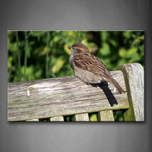 Brown Bird Stand On A Bench Near Tree Wall Art Painting The Picture Print On Canvas Animal Pictures For Home Decor Decoration Gift 