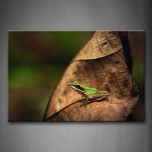 Green Frog Sit On Leaf Wall Art Painting The Picture Print On Canvas Animal Pictures For Home Decor Decoration Gift 