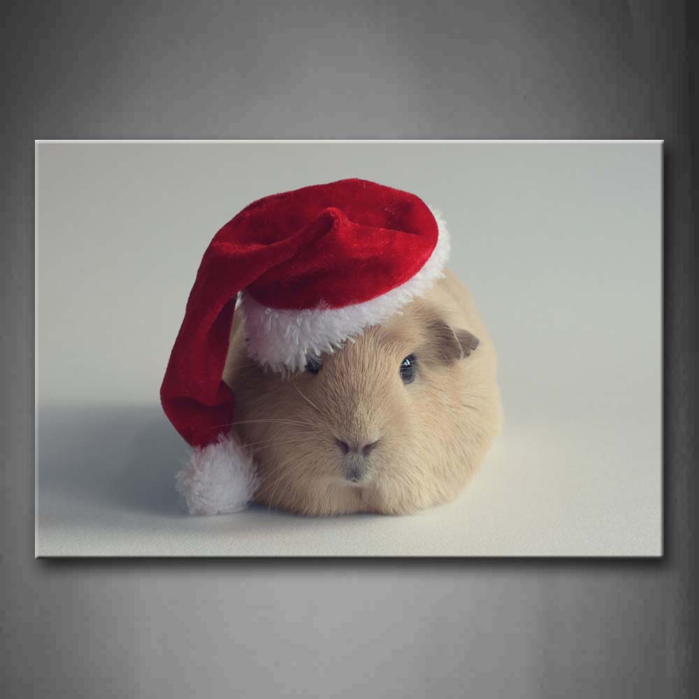 Hamster Wear Christmas Hat Wall Art Painting Pictures Print On Canvas Animal The Picture For Home Modern Decoration 