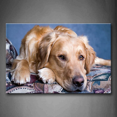 Yellow Dog Lie On Bed  Wall Art Painting The Picture Print On Canvas Animal Pictures For Home Decor Decoration Gift 