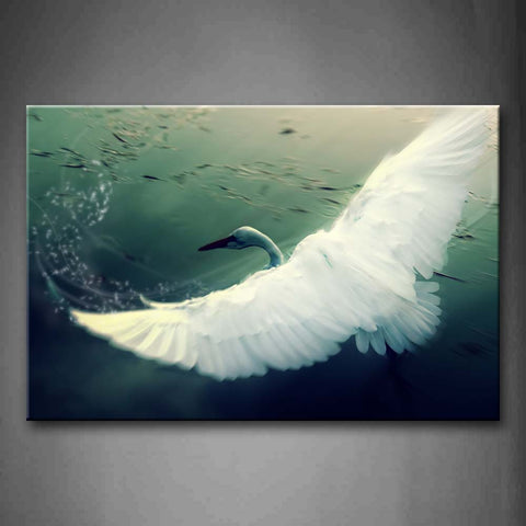 Swan Fly Above Water  Wall Art Painting Pictures Print On Canvas Animal The Picture For Home Modern Decoration 