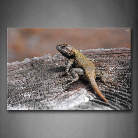 Lizard Stay On Wood  Wall Art Painting The Picture Print On Canvas Animal Pictures For Home Decor Decoration Gift 