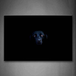 Black Dog At Black Background Wall Art Painting Pictures Print On Canvas Animal The Picture For Home Modern Decoration 