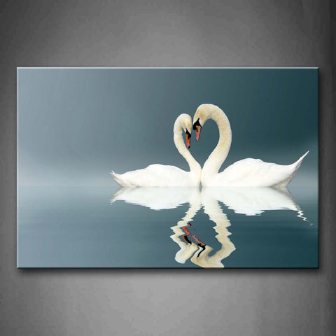 Two Swans Play On Water  Wall Art Painting Pictures Print On Canvas Animal The Picture For Home Modern Decoration 