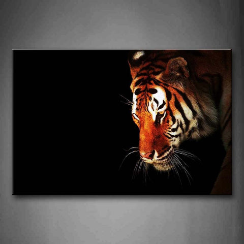 Tiger At Black Background  Wall Art Painting Pictures Print On Canvas Animal The Picture For Home Modern Decoration 