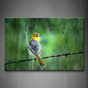 Gray Bird Stand On Steel Wire Wall Art Painting Pictures Print On Canvas Animal The Picture For Home Modern Decoration 