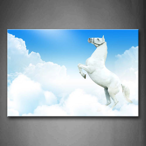 White Jump At Cloud Wall Art Painting Pictures Print On Canvas Animal The Picture For Home Modern Decoration 